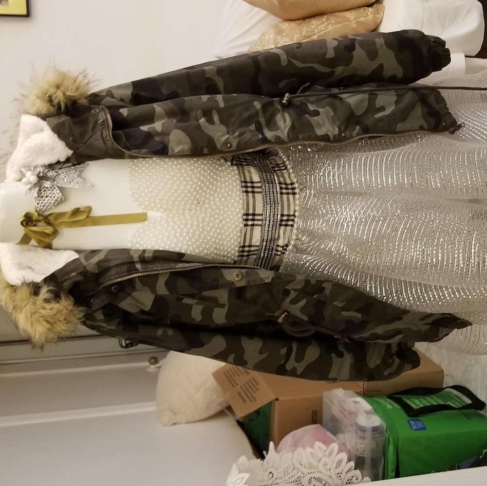 Love tree Puffer jacket camouflage